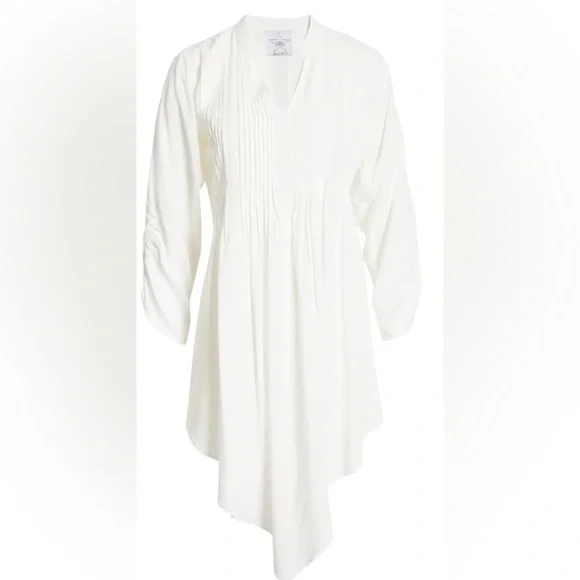 Area Stars Handkerchief Hem White long sleeve Mini Dress Size Medium (8-10) NWT - Picture 5 of 14
